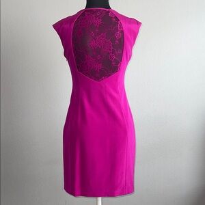 Elegant Silk Pink Cap Sleeve Dress by Phoebe Couture